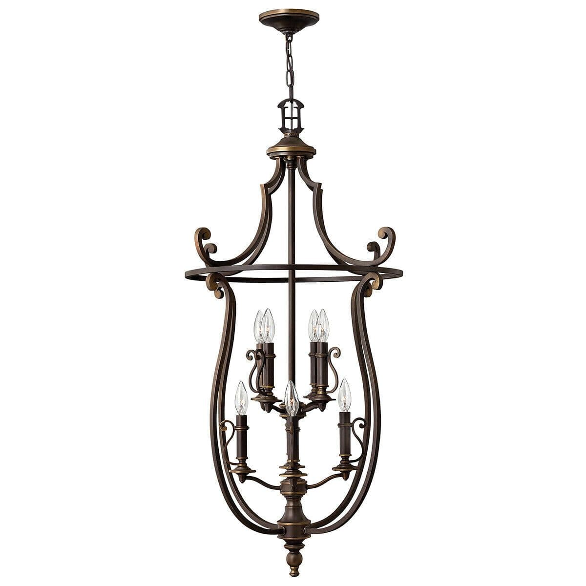 8 Bulb Chandelier Hanging Pendant LIght Olde Bronze LED E14 60W Bulb