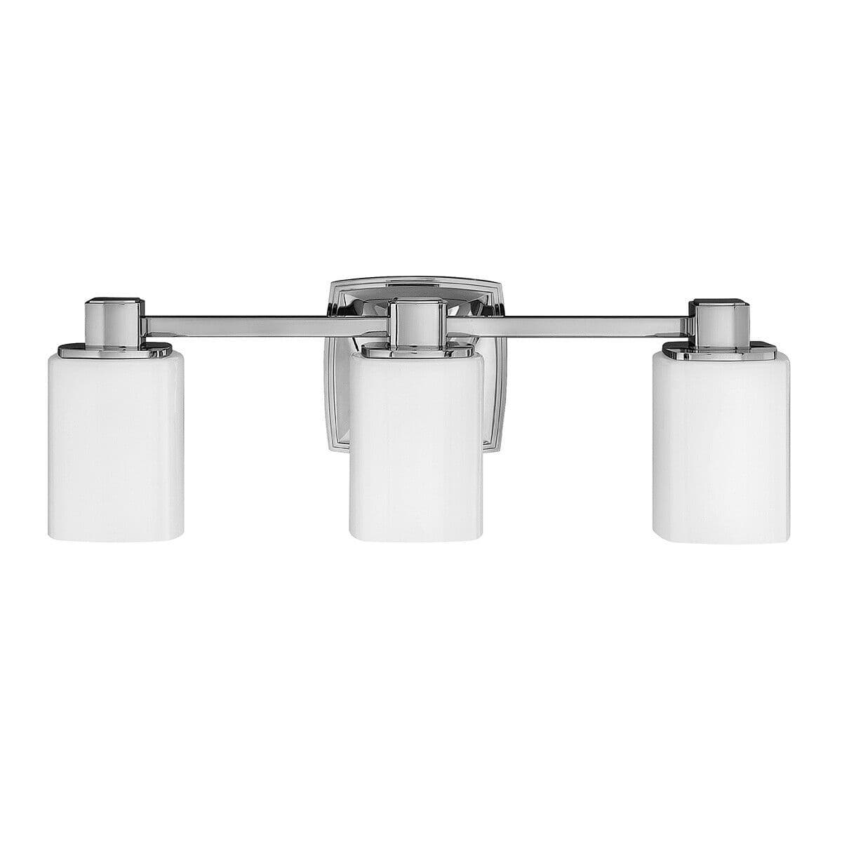 IP44 3 Bulb Wall Light Square Etched Opal Glass Shade Chrome LED G9 3.5W