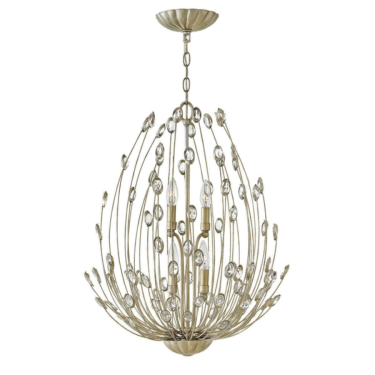 4 Bulb Chandelier Hanging Pendant LIght Leaf LED E14 60W Bulb
