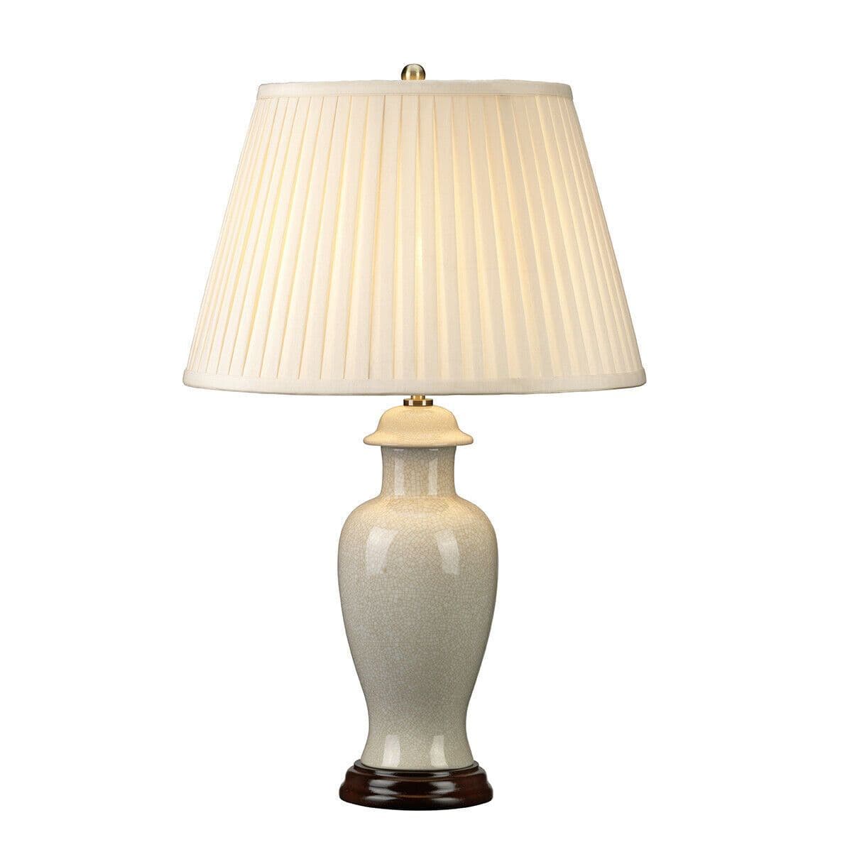 Table Lamp Small Porcelain Ivory Crackle Glass Shade LED E27 60W