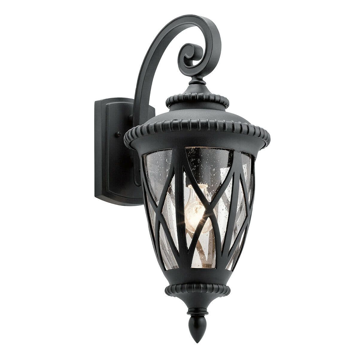 Outdoor IP44 1 Bulb Wall Light Lantern Textured LED E27 60W d01590