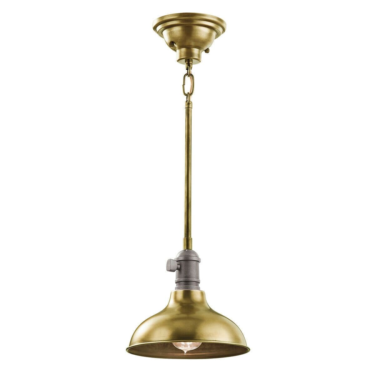 1 Bulb Ceiling Pendant Light Fitting Brass LED E27 60W Bulb