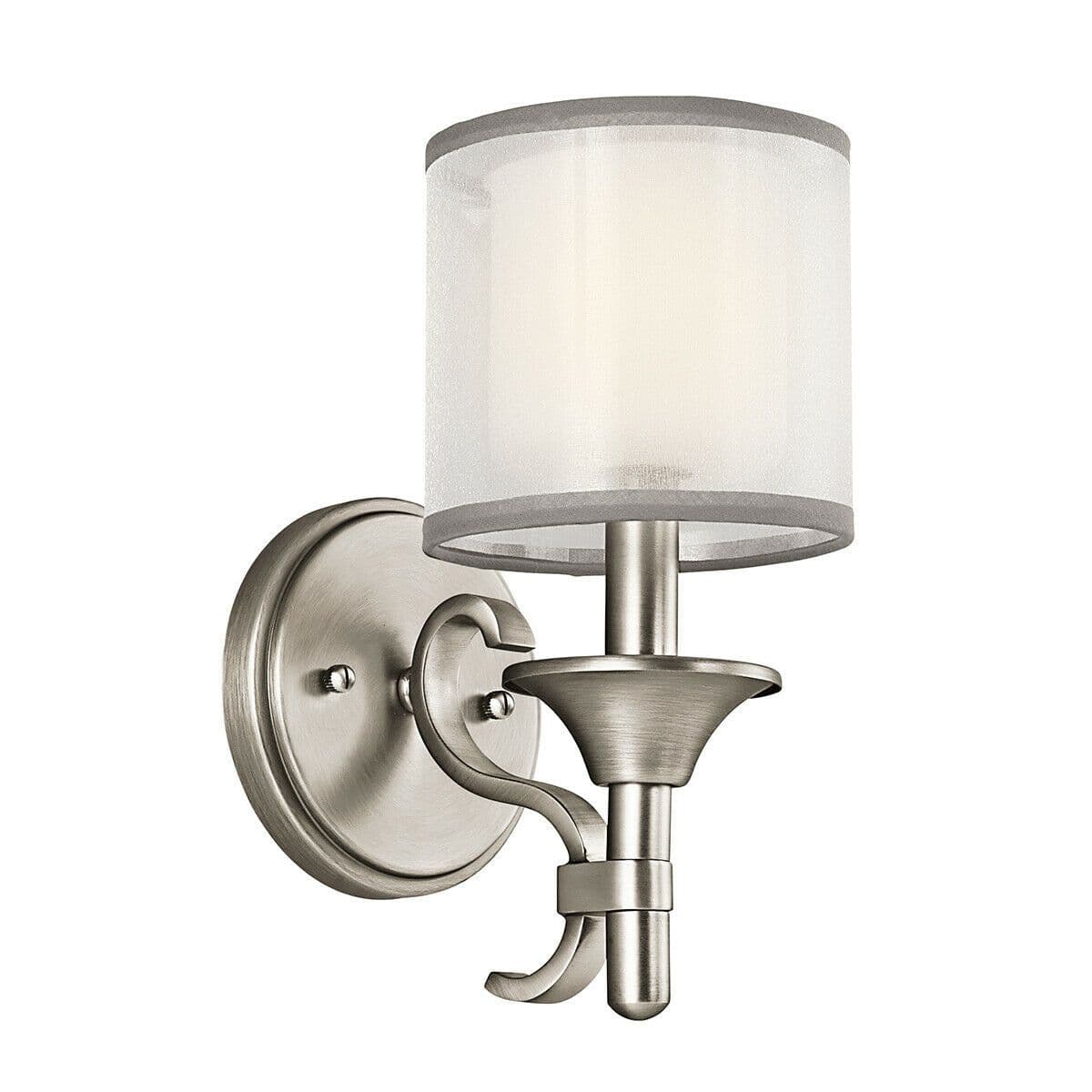 Wall Light Sconce ORGANAZA Shade Antique Pewter LED E14 60W Bulb