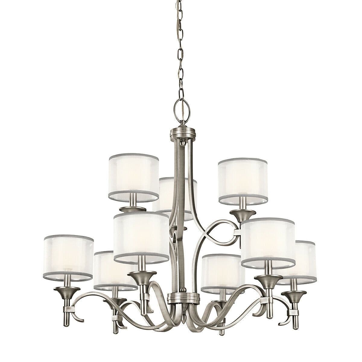 9Chandelier LIght ORGANAZA Shade Antique Pewter LED E14 60W