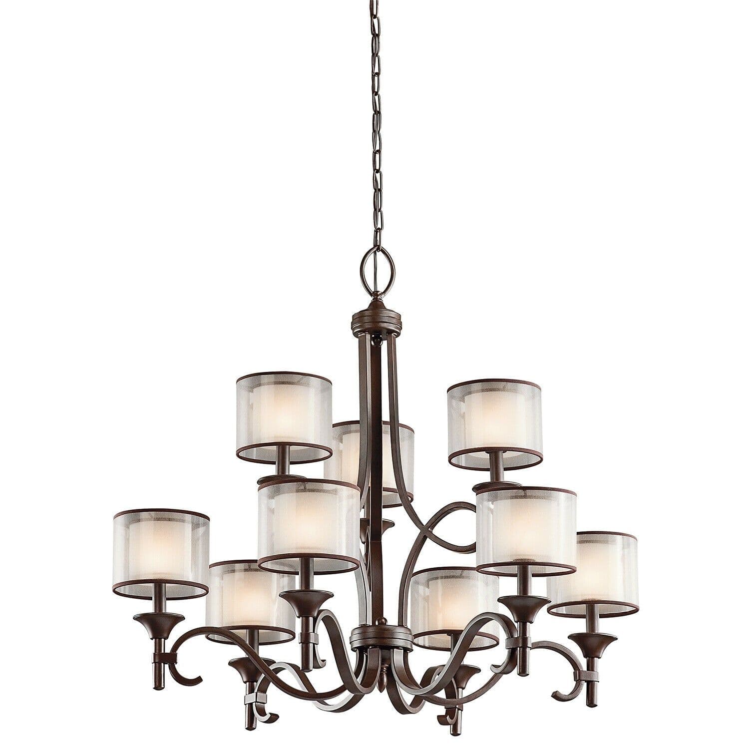 9Chandelier LIght LIGHT UMBER METALLIC FROSTED Shade Mission LED E14 60W