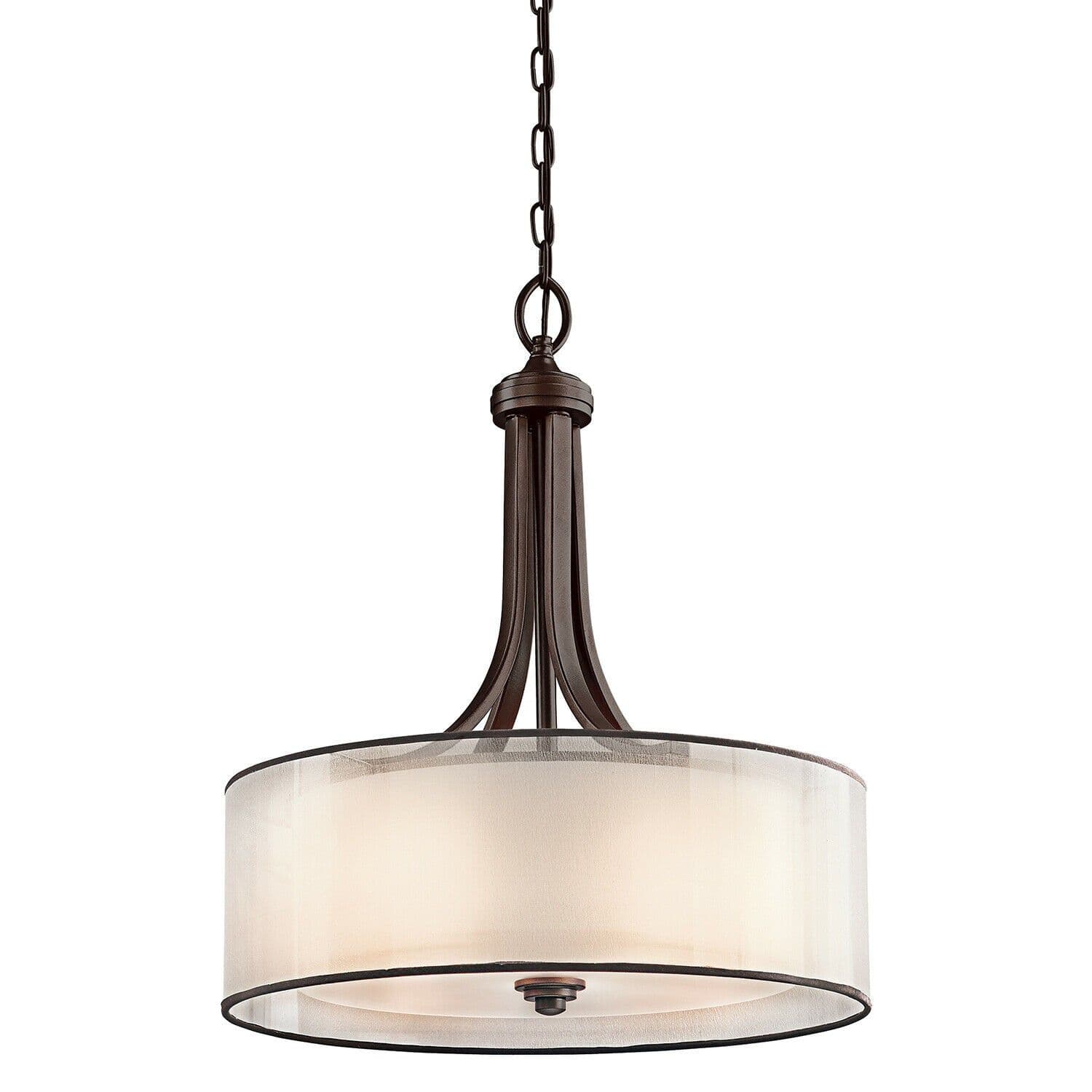 4 Bulb Ceiling Pendant Light Metallic Frosted Shade Mission LED E27 60W