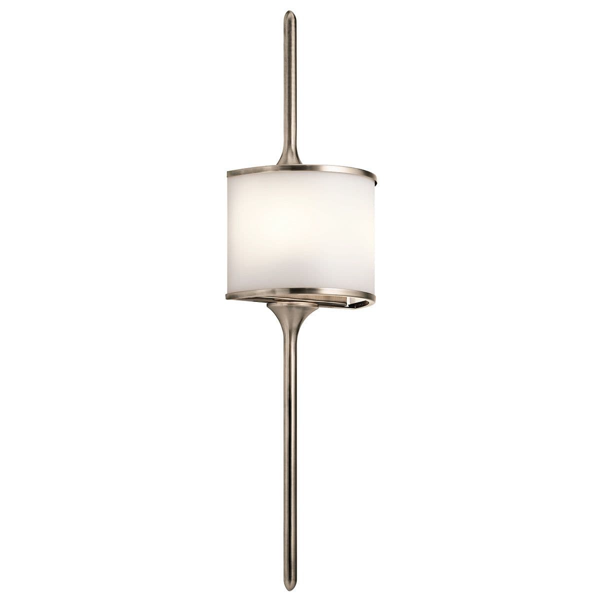 IP 44 Twin Wall Light Centralised Glass Shade Classic Pewter LED G9 3.5W