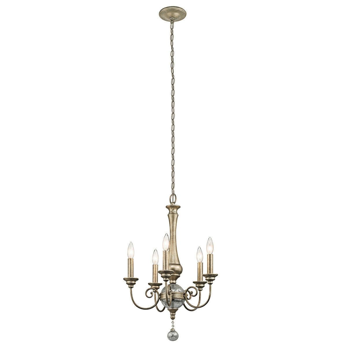 5 Bulb Chandelier Hanging Pendant LIght Sterling Gold LED E14 60W Bulb