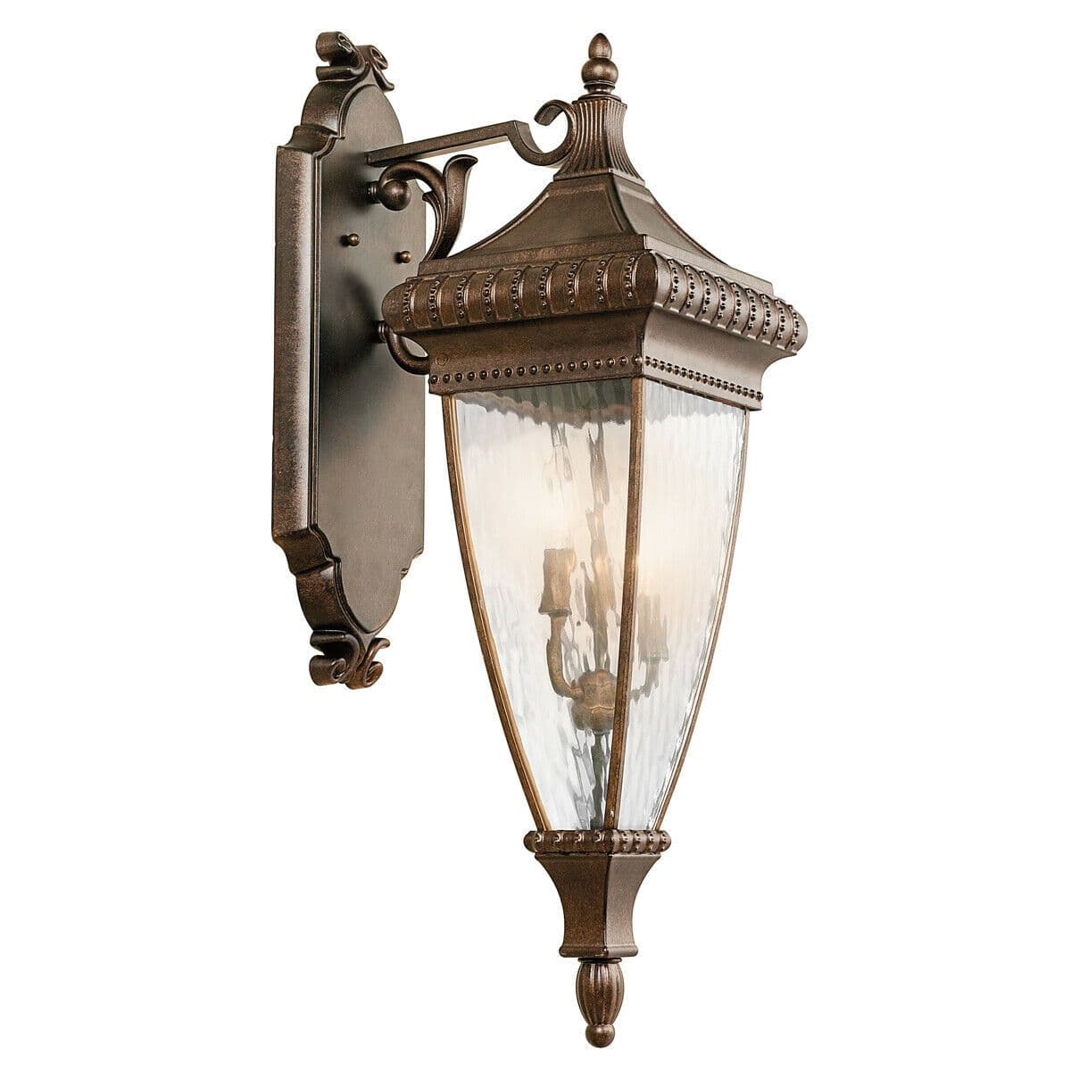 Outdoor IP44 3 Bulb Wall Light Brushed LED E14 60W