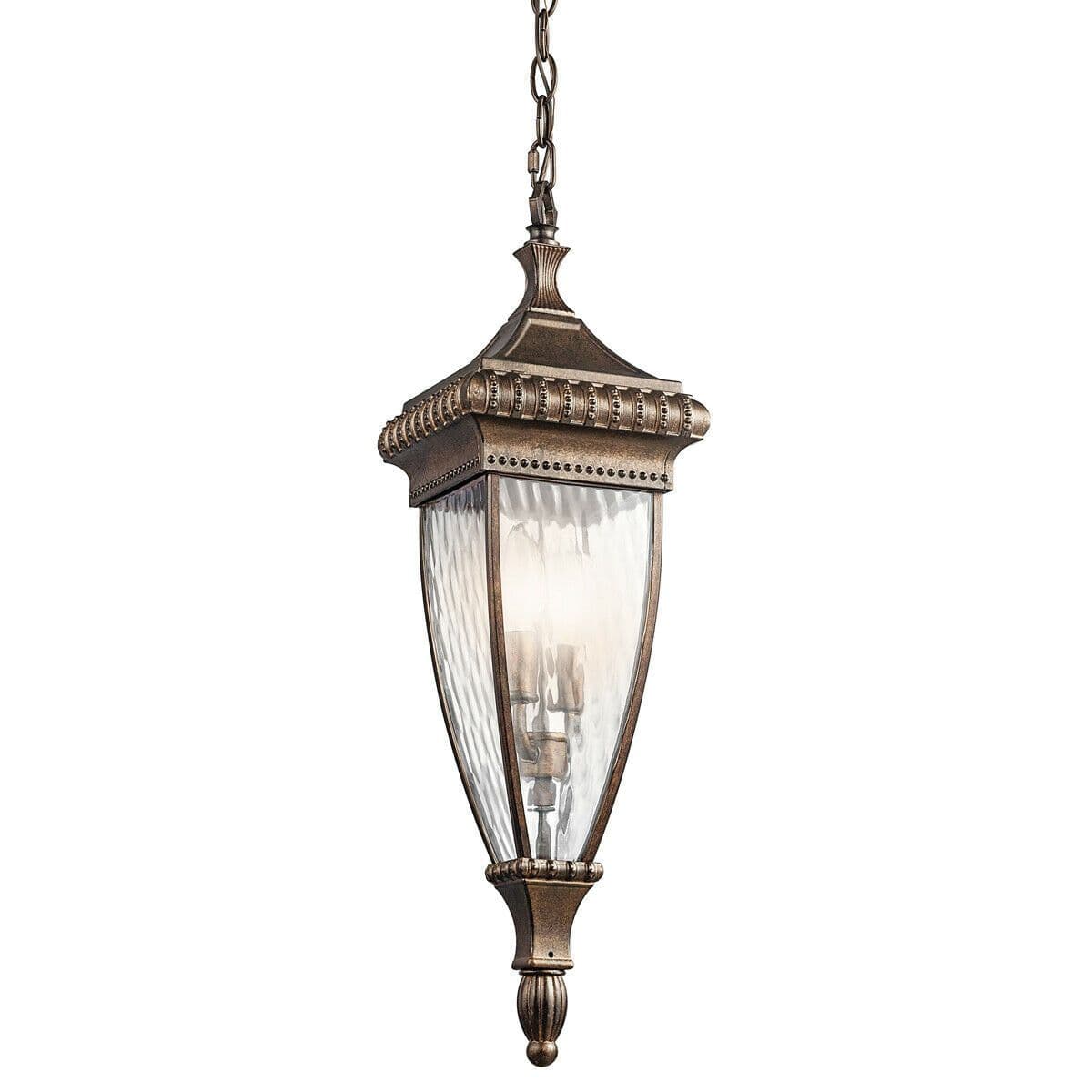 IP23 2 Bulb Chain Lantern Light Brushed LED E14 60W
