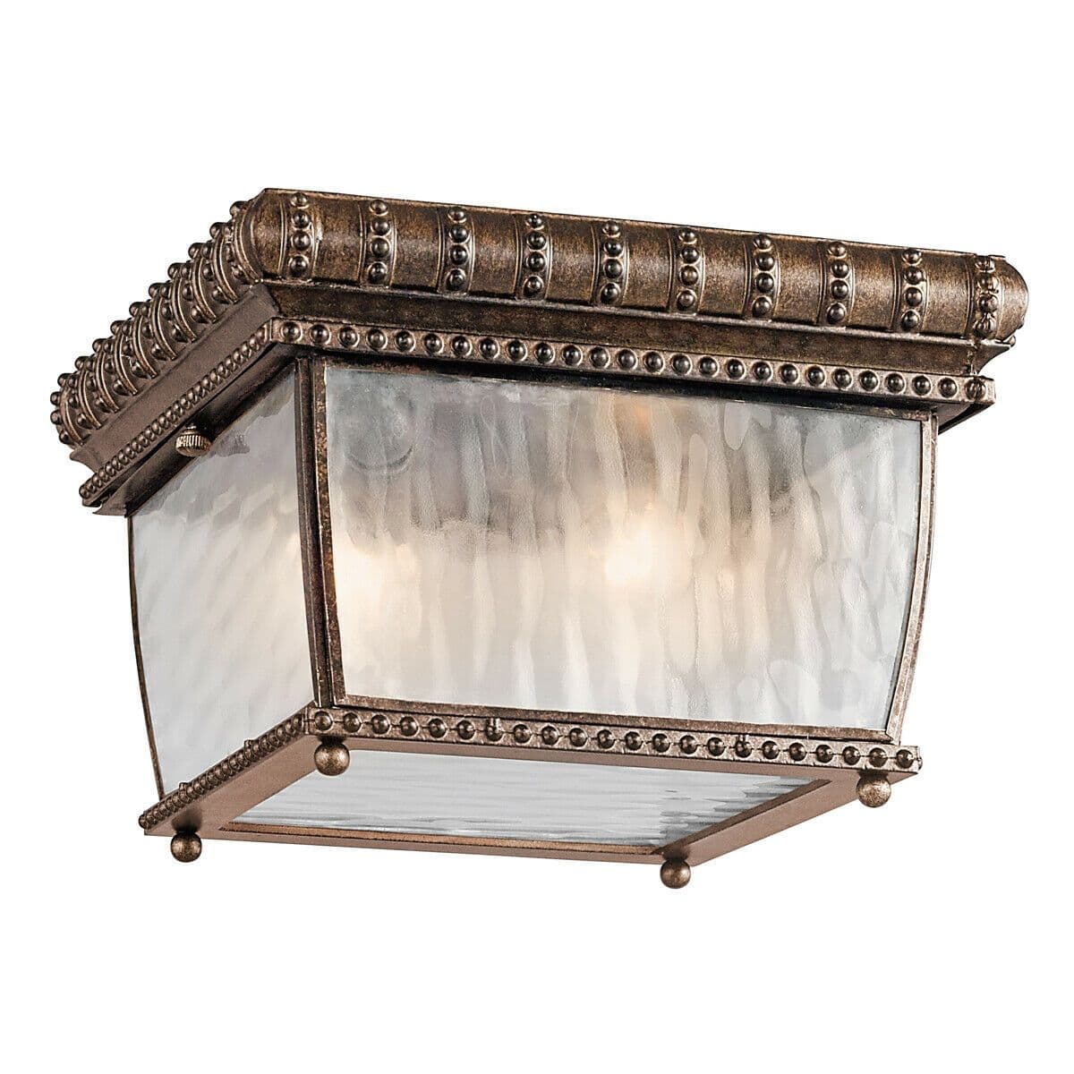Outdoor IP44 2 Bulb Flush Light Brushed LED E14 40W