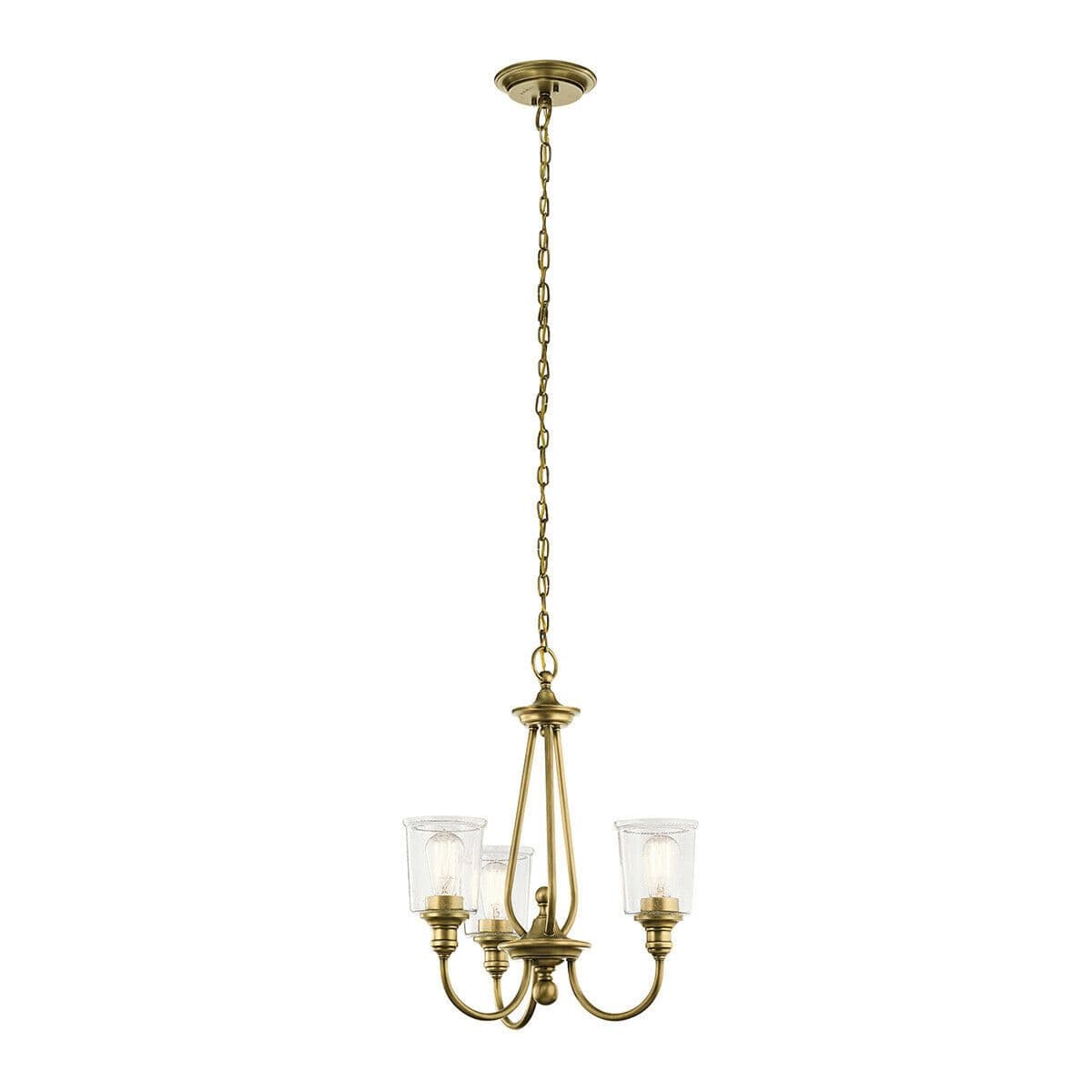 3 Bulb Chandelier Hanging Pendant LIght Brass LED E27 60W Bulb