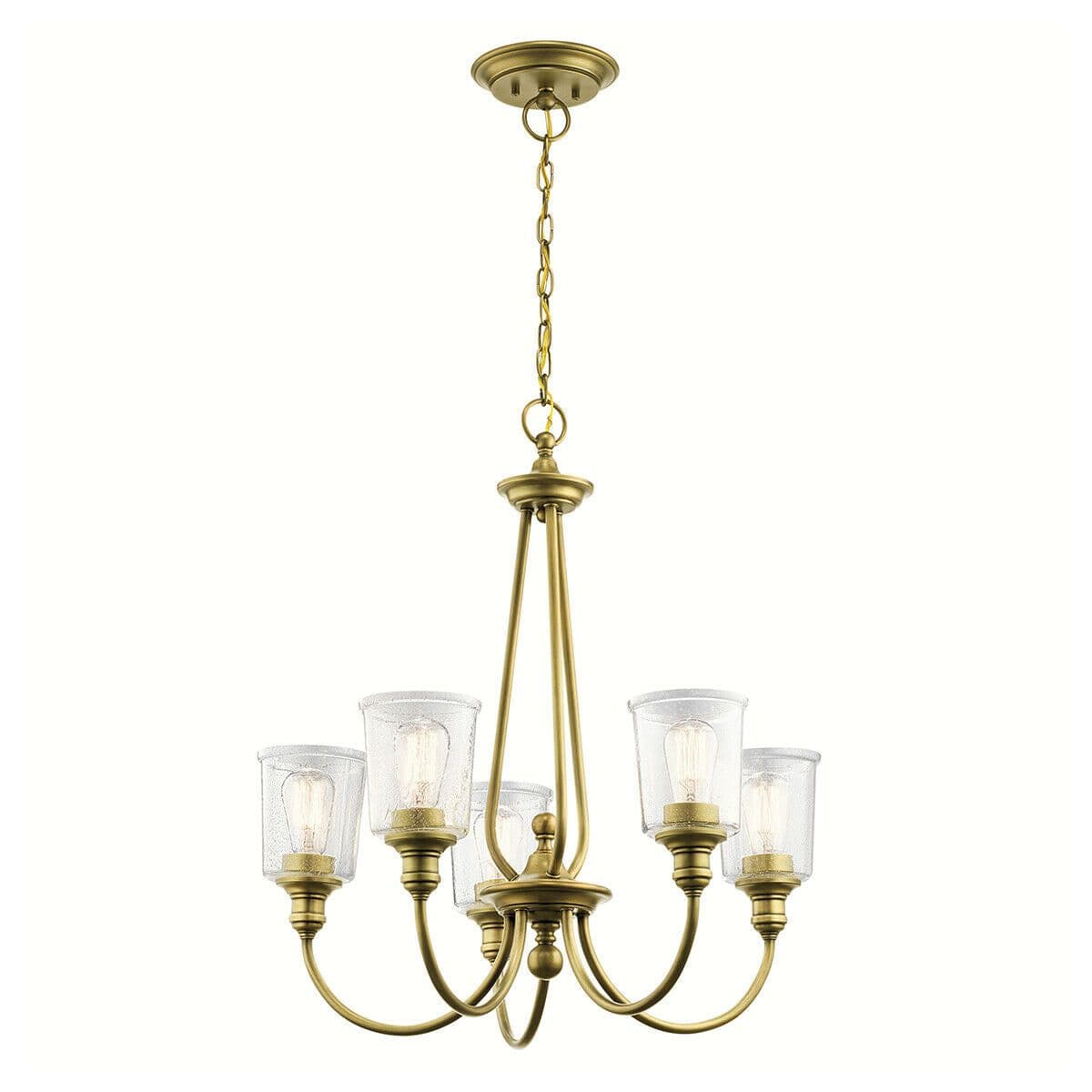 5 Bulb Chandelier Hanging Pendant LIght Brass LED E27 60W Bulb