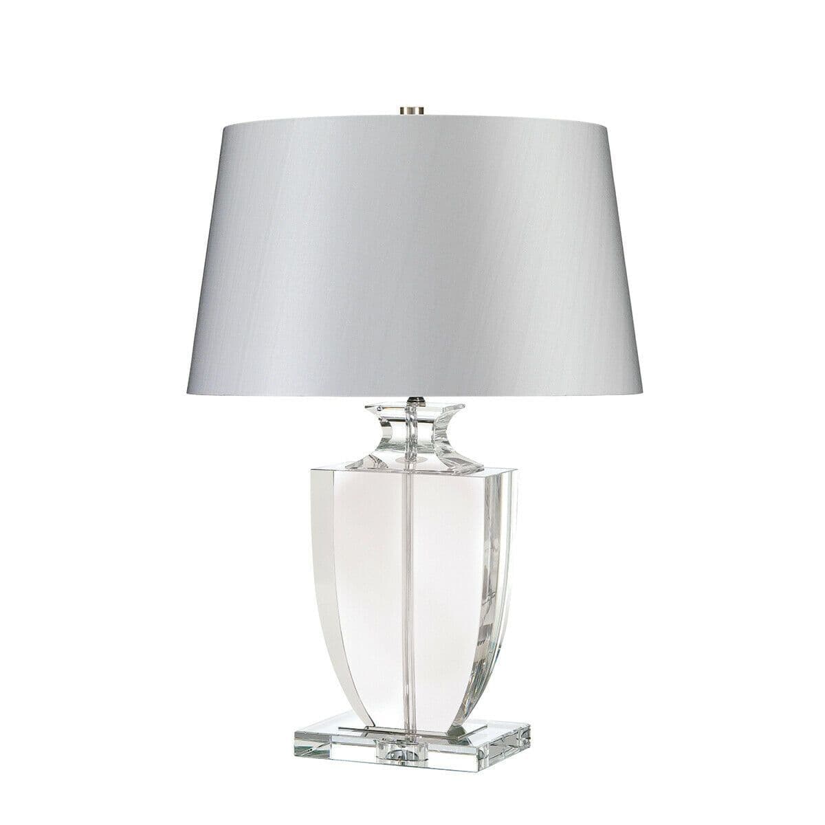Table Lamp Clear Crystal Glass Flat Vase Sheer Fabric Shade LED E27 60W