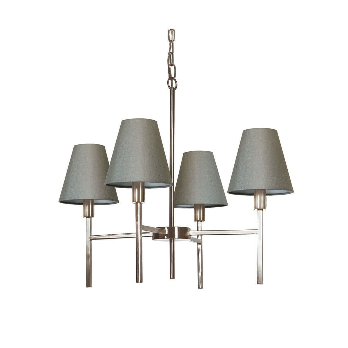 4 Bulb Chandelier Hanging Pendant LIght Brushed Nickel LED E14 25W Bulb