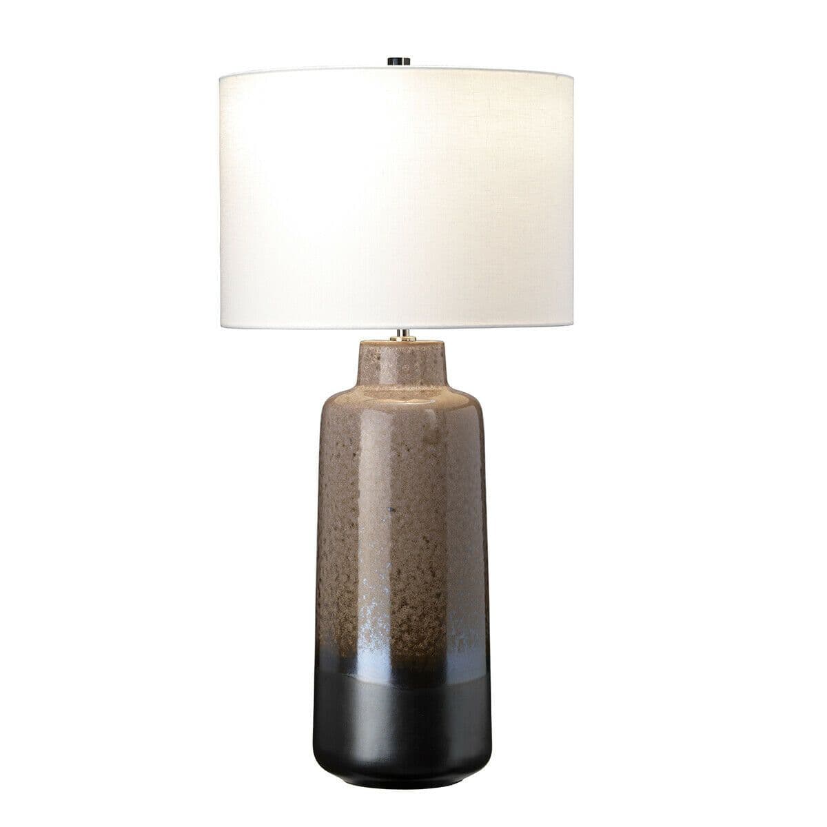 Table Lamp Light Brown Glaze Graphite Base Faux Silk Shade LED E27 60W