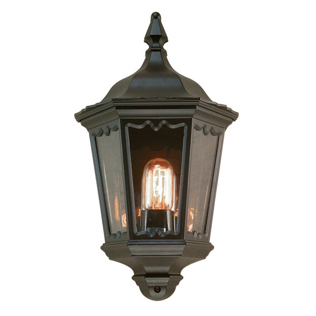 Outdoor Rated IP43 1 Bulb Half Lantern Wall Light LED E27 100W