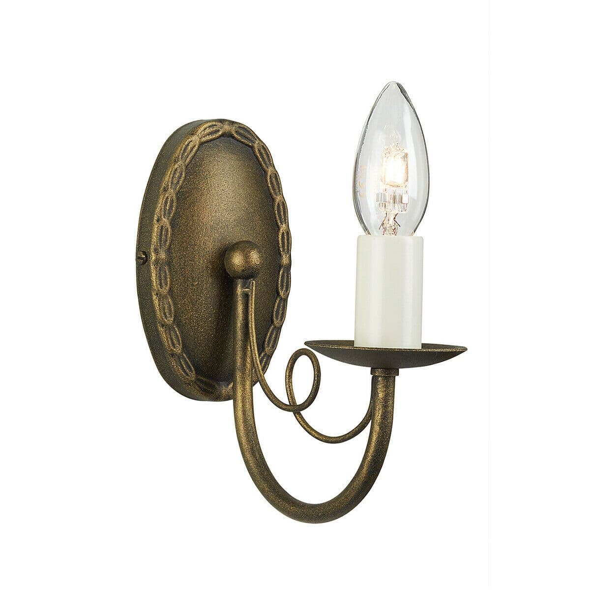 Wall Light Lower Ceiling Looped Drapes White Candle Tube Gold LED E14 60W