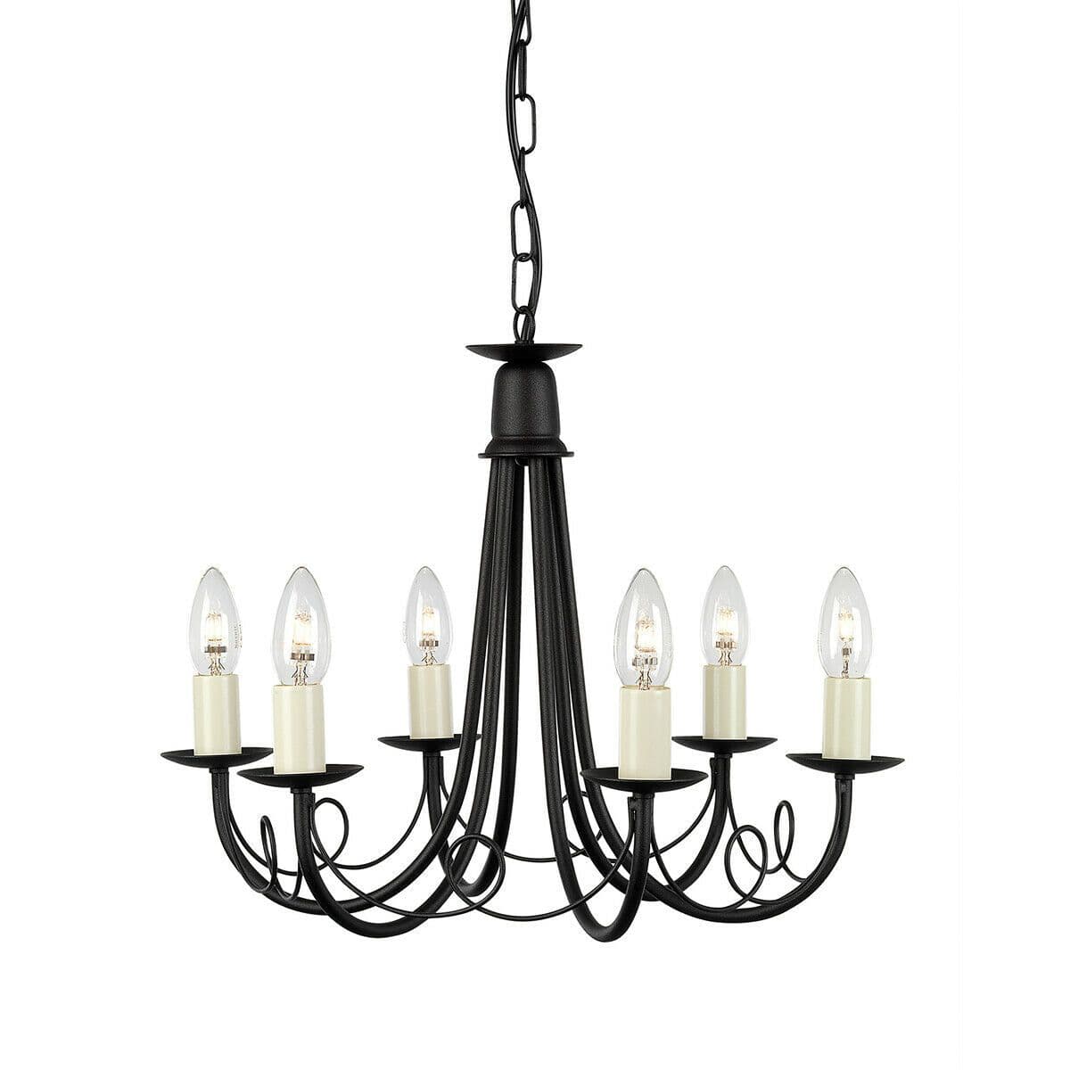 6 Bulb Chandelier Hanging Pendant LIght LED E14 60W Bulb