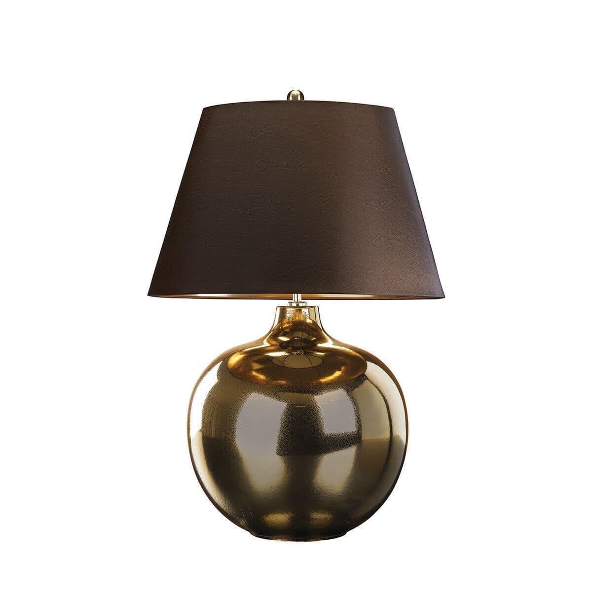 Table Lamp Lightly Crackled Glaze Faux Silk Shade Bronze LED E27 60W
