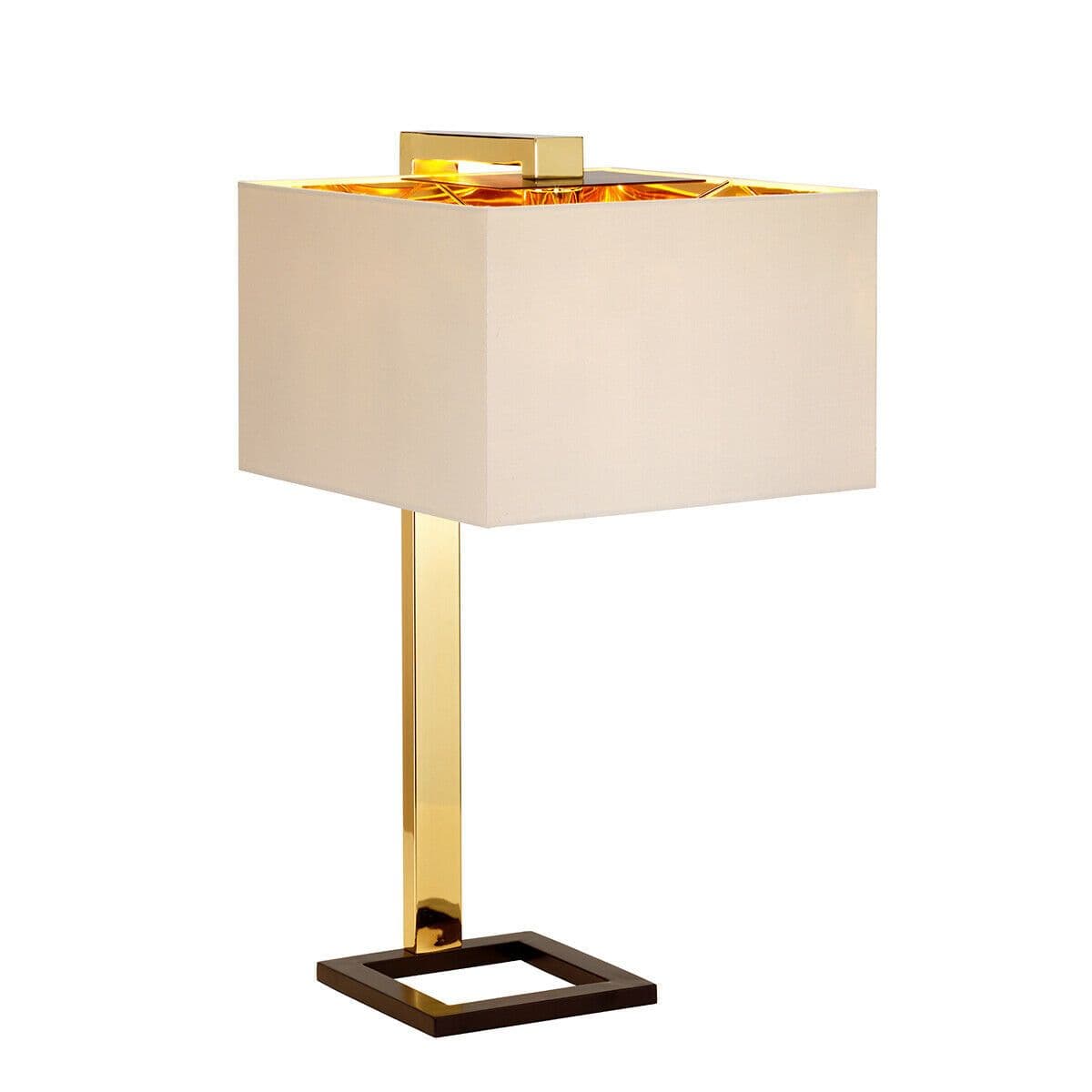 Table Lamp Beige Shade Dark Polished Gold LED E27 60W Bulb