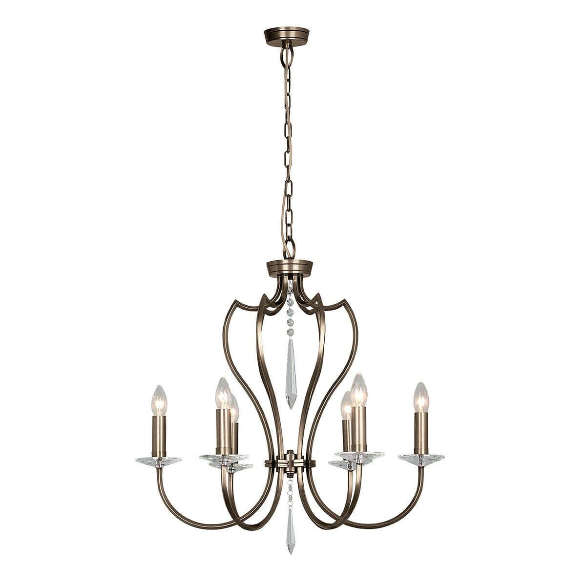6 Bulb Chandelier Hanging Pendant LIght Dark LED E14 60W Bulb