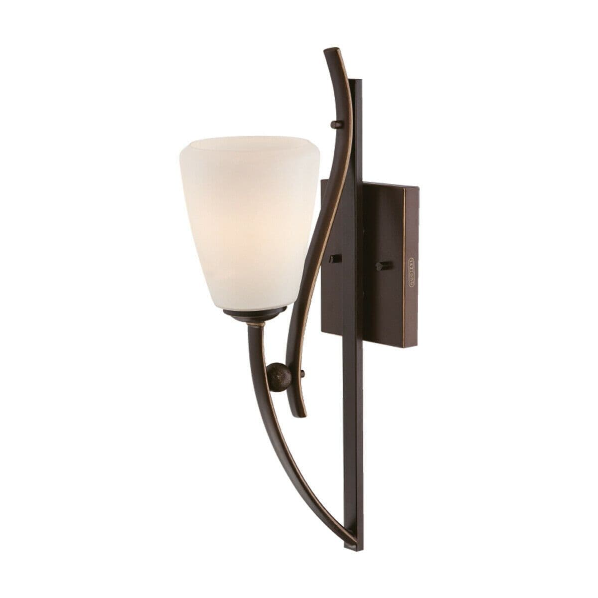 Wall Light Curved Metal Opal Etched Glass Shade Palladian LED E27 60W