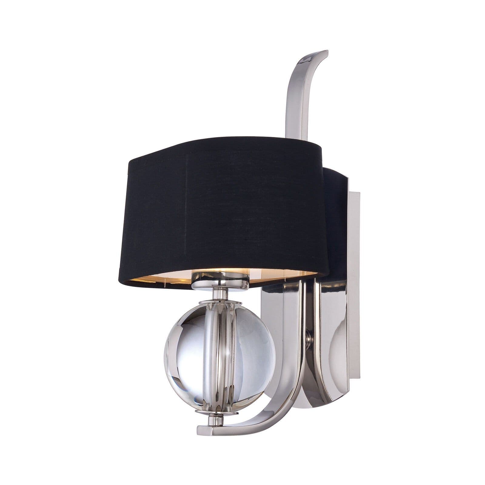 Wall Light Orb Glass Diffuser Stem Shade Imperial Silver LED G9 3.5W