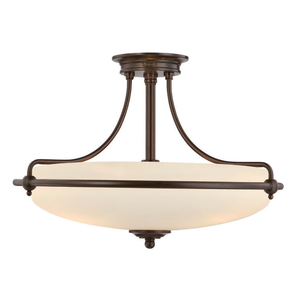 1 Bulb Semi Flush Light Palladian LED E27 100W Bulb