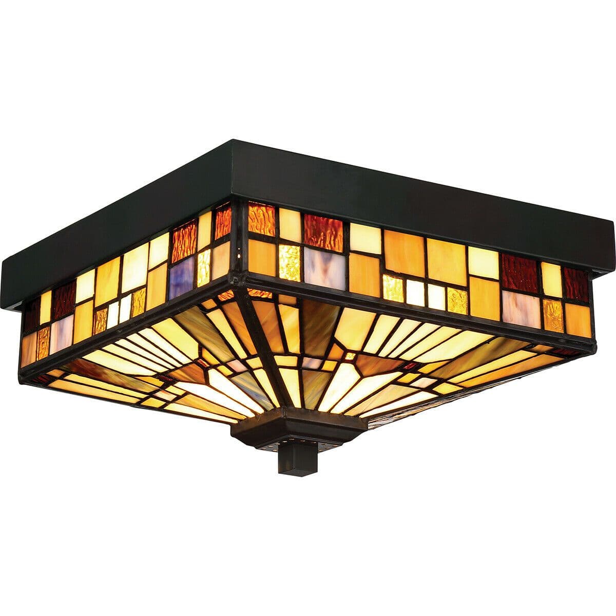 Outdoor IP44 2 BUlb Flush Light Tiffany Style Valiant LED E27 60W