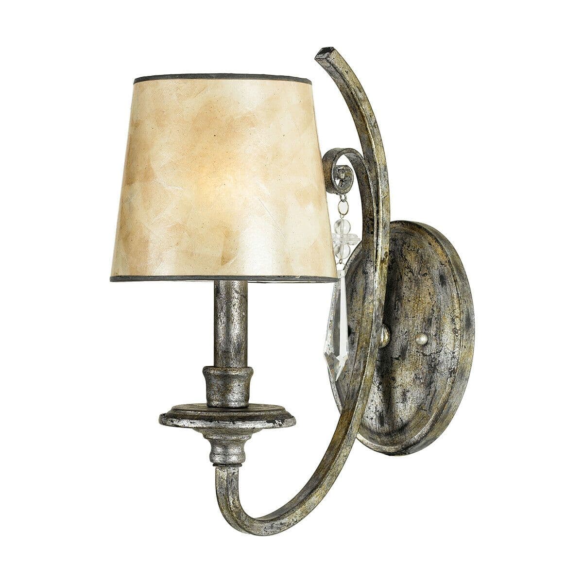 Wall Light Crystal Drop Pearly Mica Shade Mottled Leaf LED E14 60W