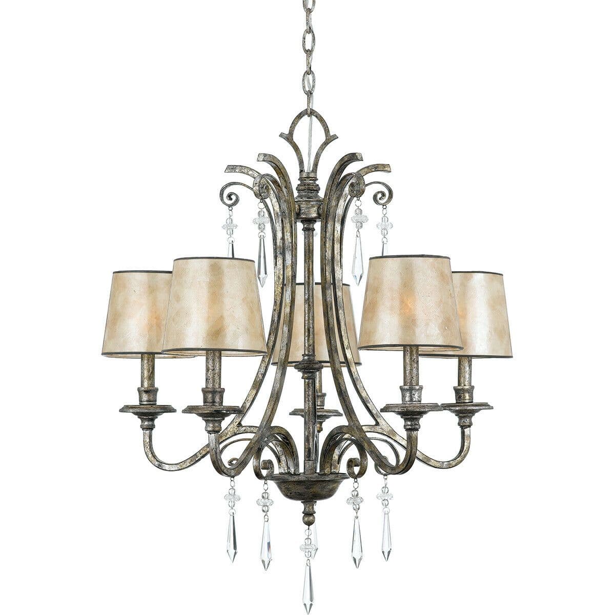 5 Bulb Chandelier Hanging Pendant LIght MottLED LED E14 60W Bulb