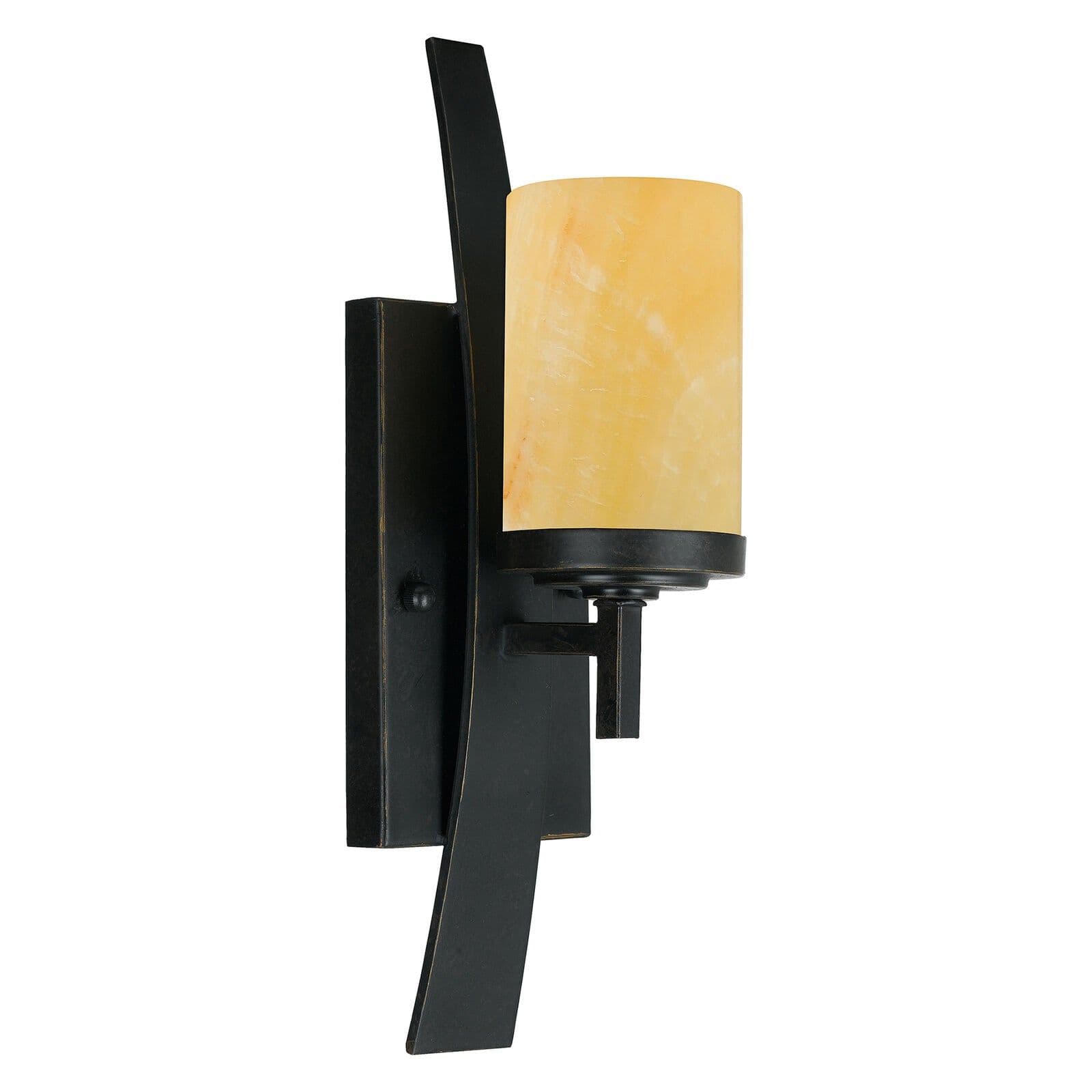 Wall Light Wrought Iron Butterscotch Onyx Shade Imperial LED E27 100W