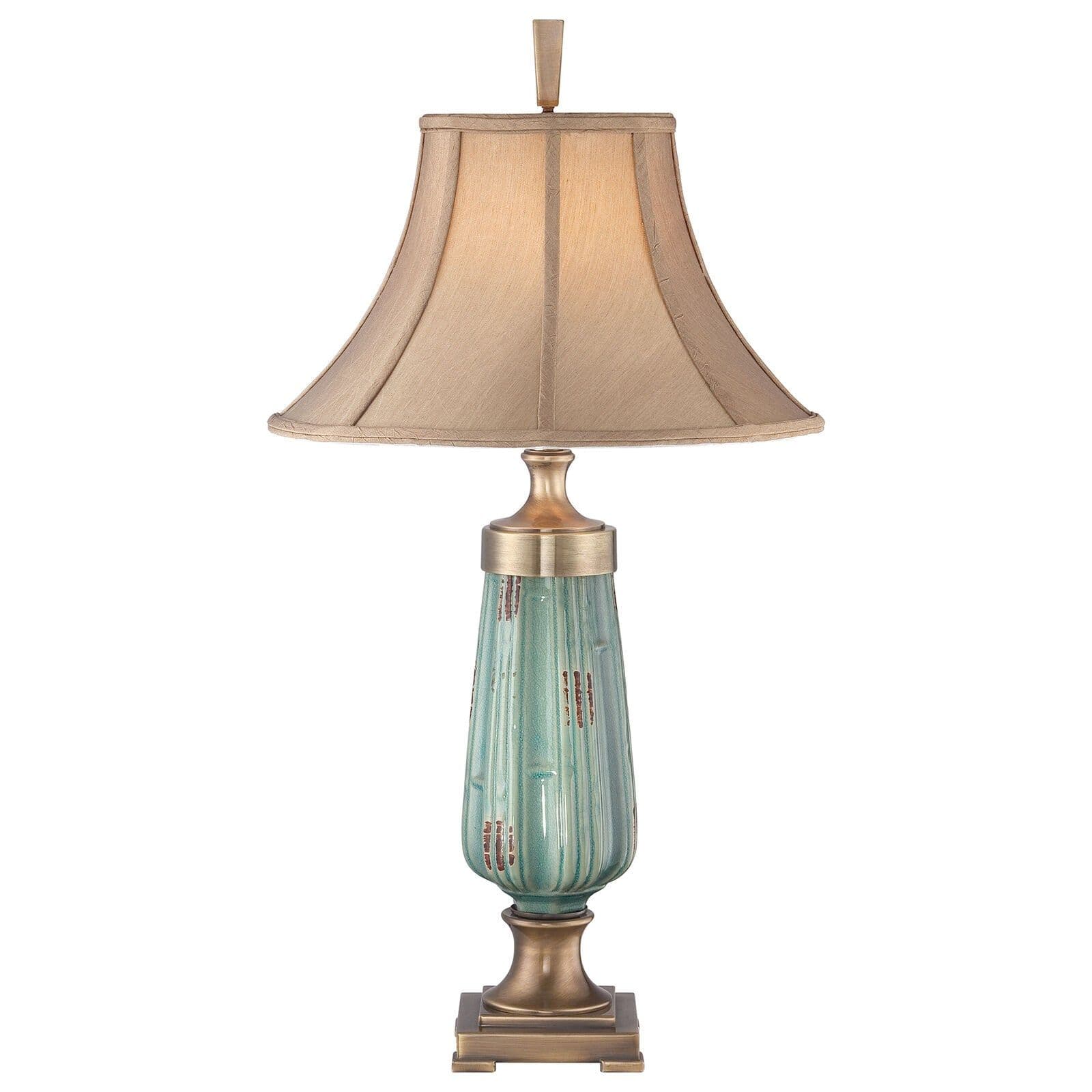 Table Lamp Ceramic Glaze Aged Brass Finish LED E27 100W Bulb