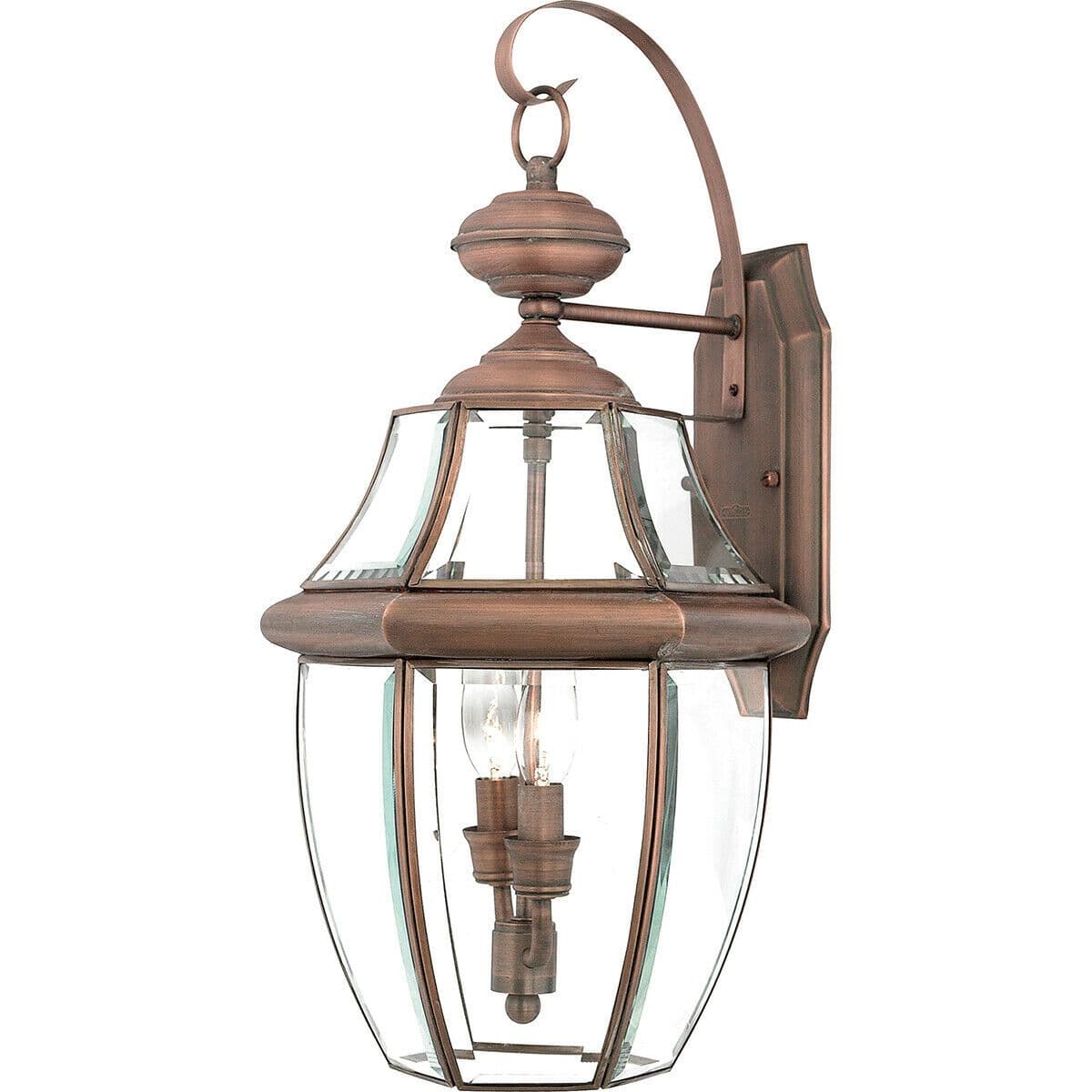 Outdoor IP44 Twin Wall Light Aged LED E14 60W
