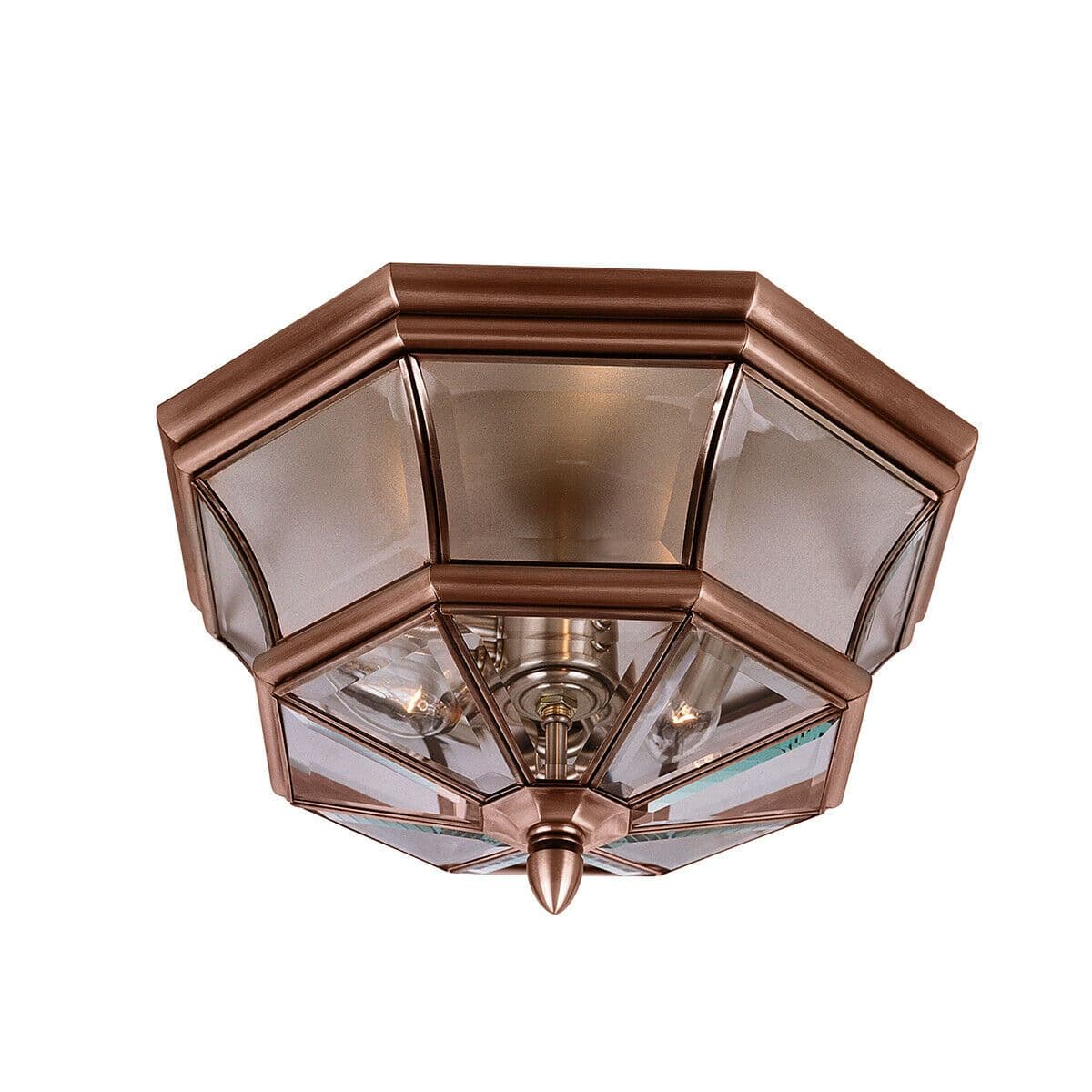 Outdoor IP44 3 Bulb Flush Light Low Ceiling Aged LED E14 40W