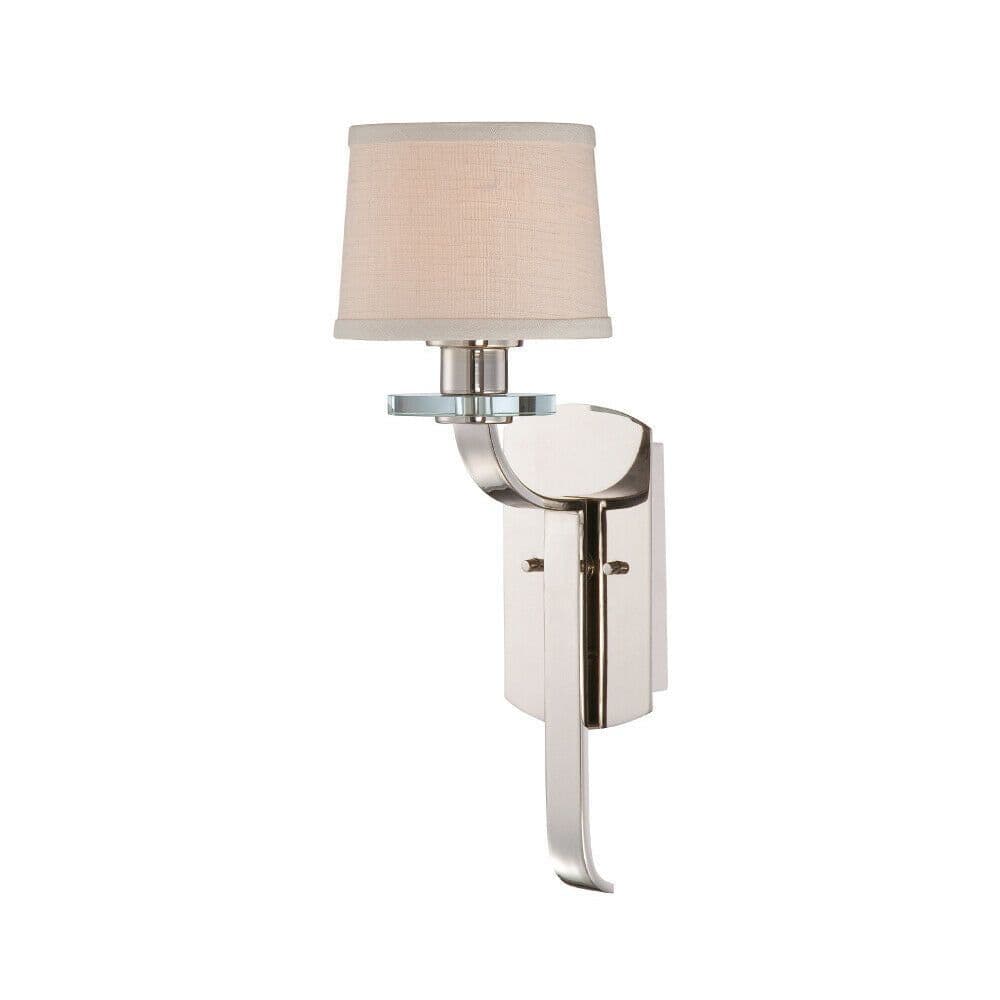 Wall Light Optic Glass Asccents Milano Fabric Shade Imperial LED E27 60W
