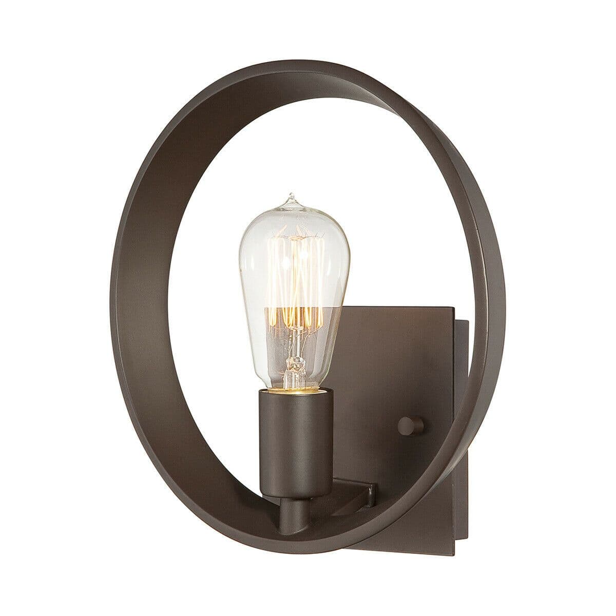 Wall Light Upended Circlular Frame Expose Centre Bulb Western LED E27 60W