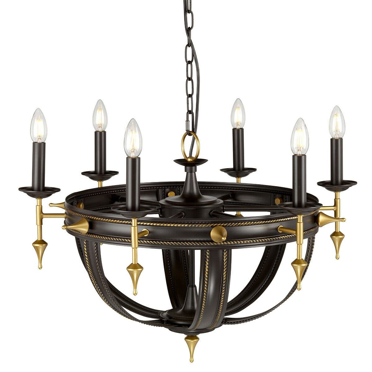 6 Bulb Chandelier Hanging Pendant LIght Orb LED E14 60W Bulb