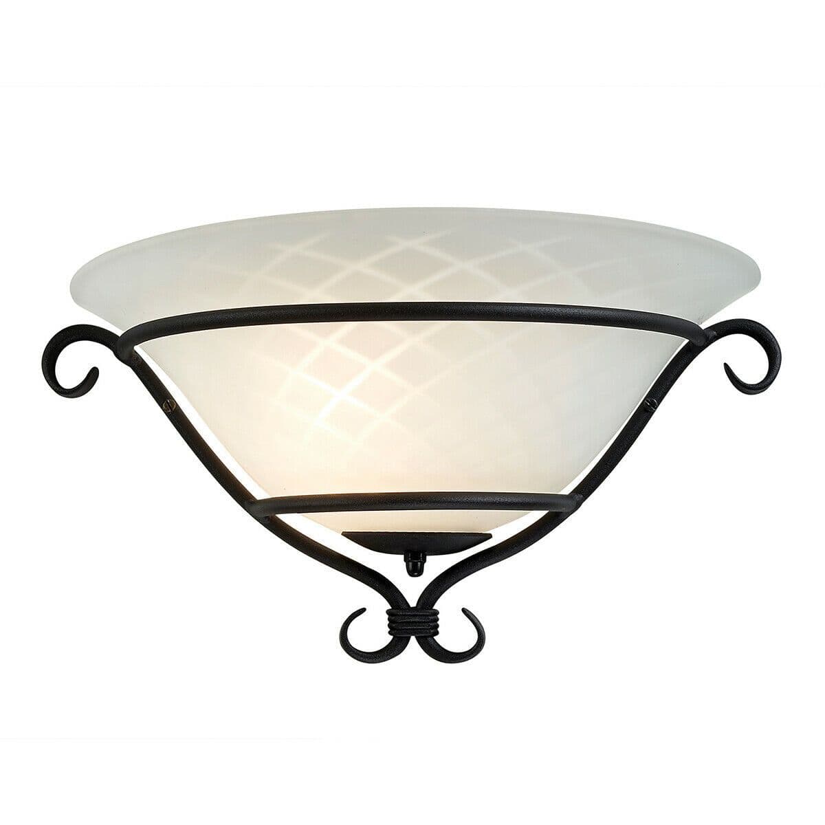 Wall Light Gothic Style White Patterned Glass shade LED E27 60W