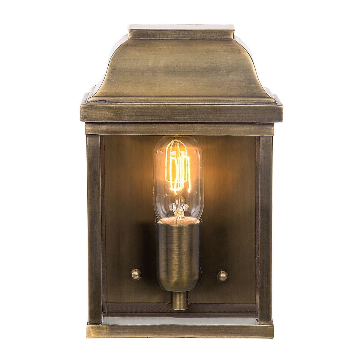 Outdoor IP44 Wall Light Aged Brass LED E27 100W d02556