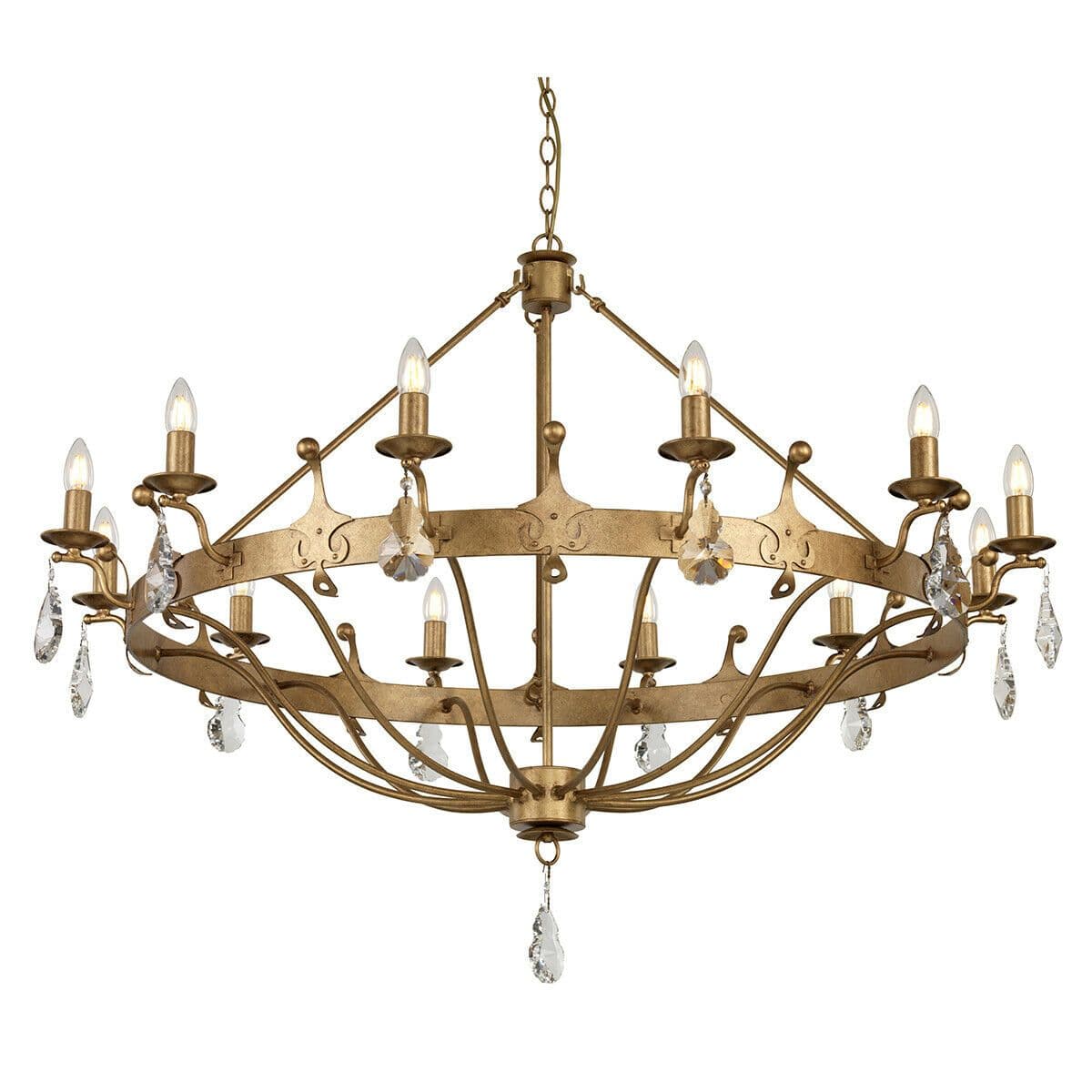 12 Bulb Chandelier Hanging Pendant LIght Patina LED E14 60W Bulb