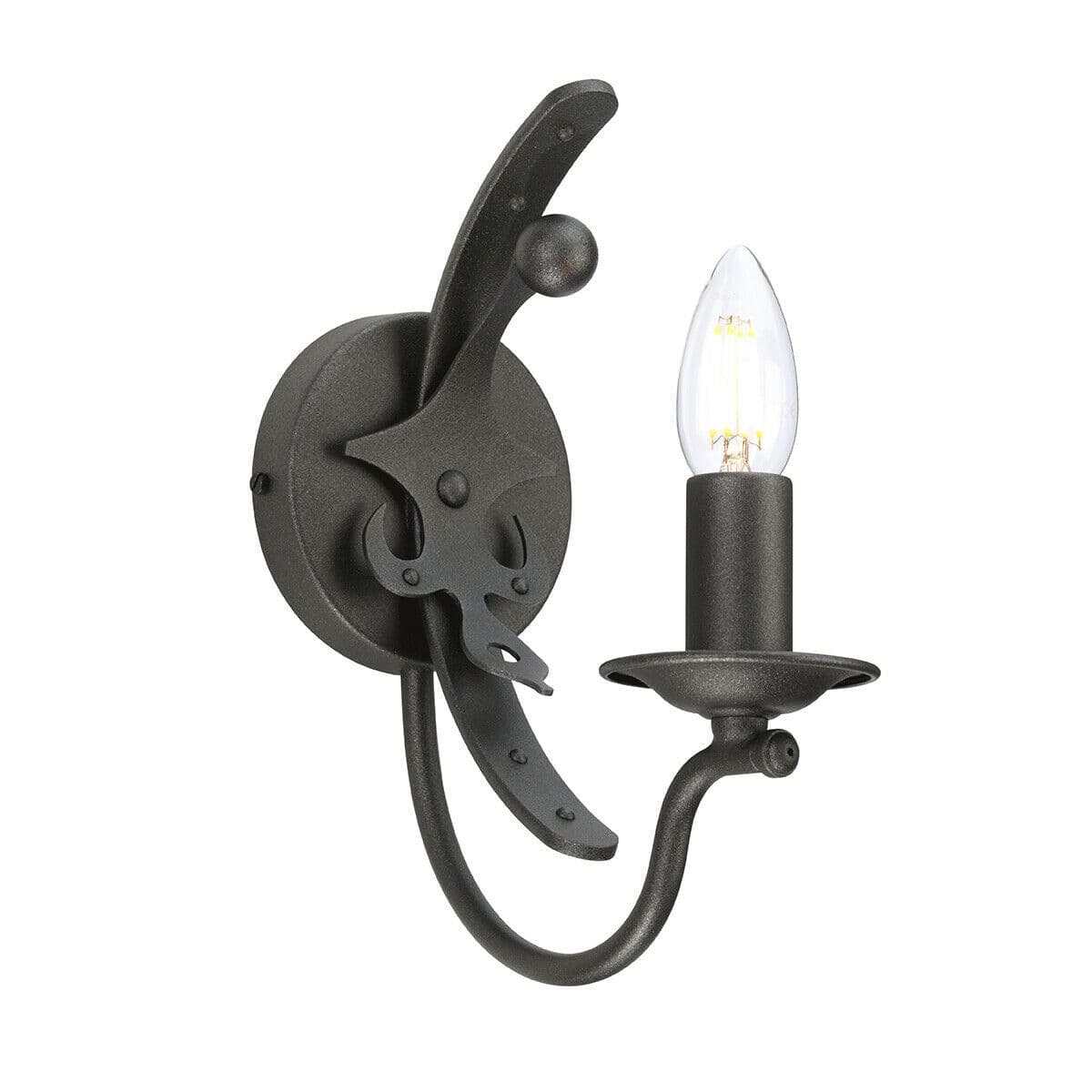 Wall Light Sconce Steel Candle Holder Tube Graphite LED E14 60W