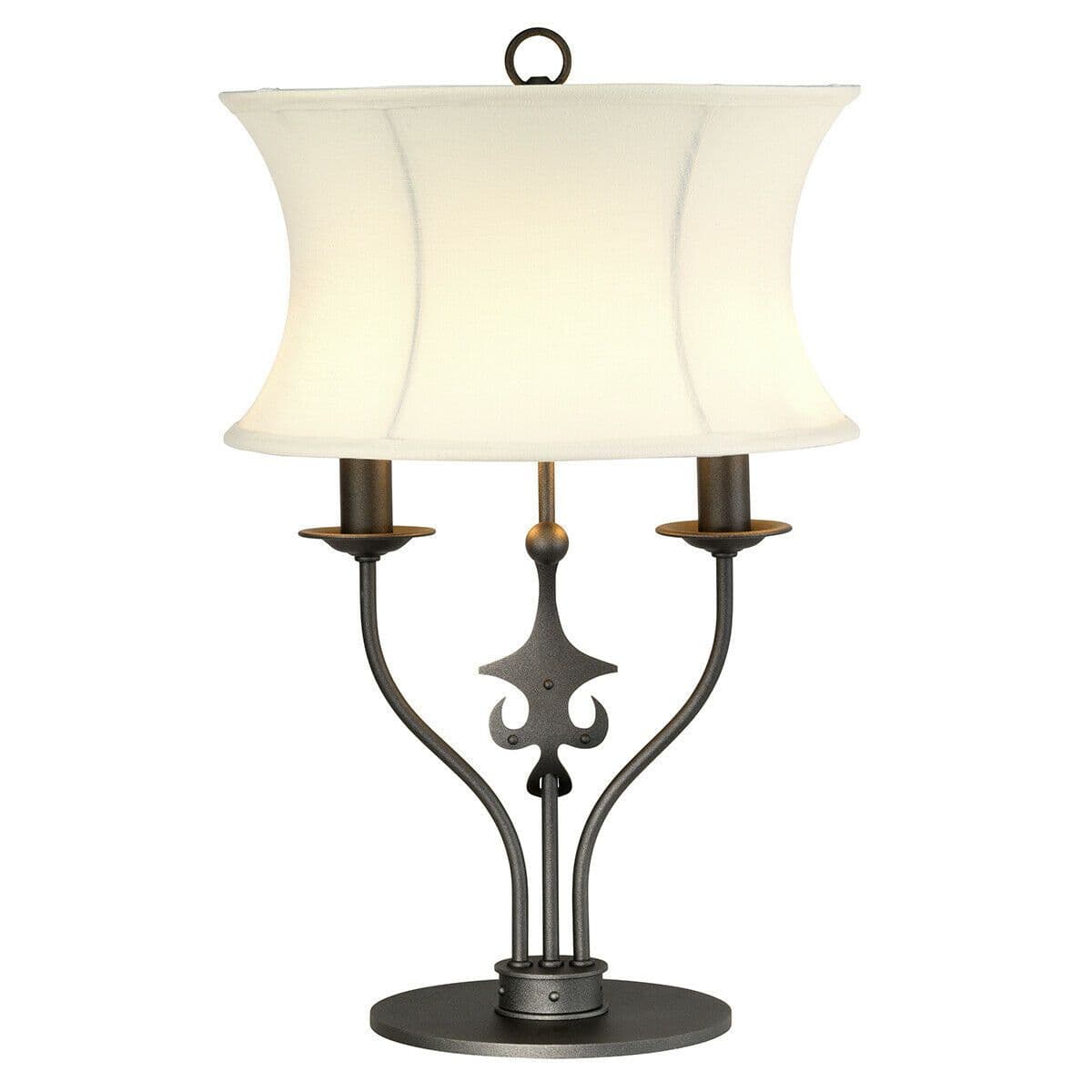Table Lamp White Shade Steel 2 Bulb Lamp Shade Graphite LED E14 60W