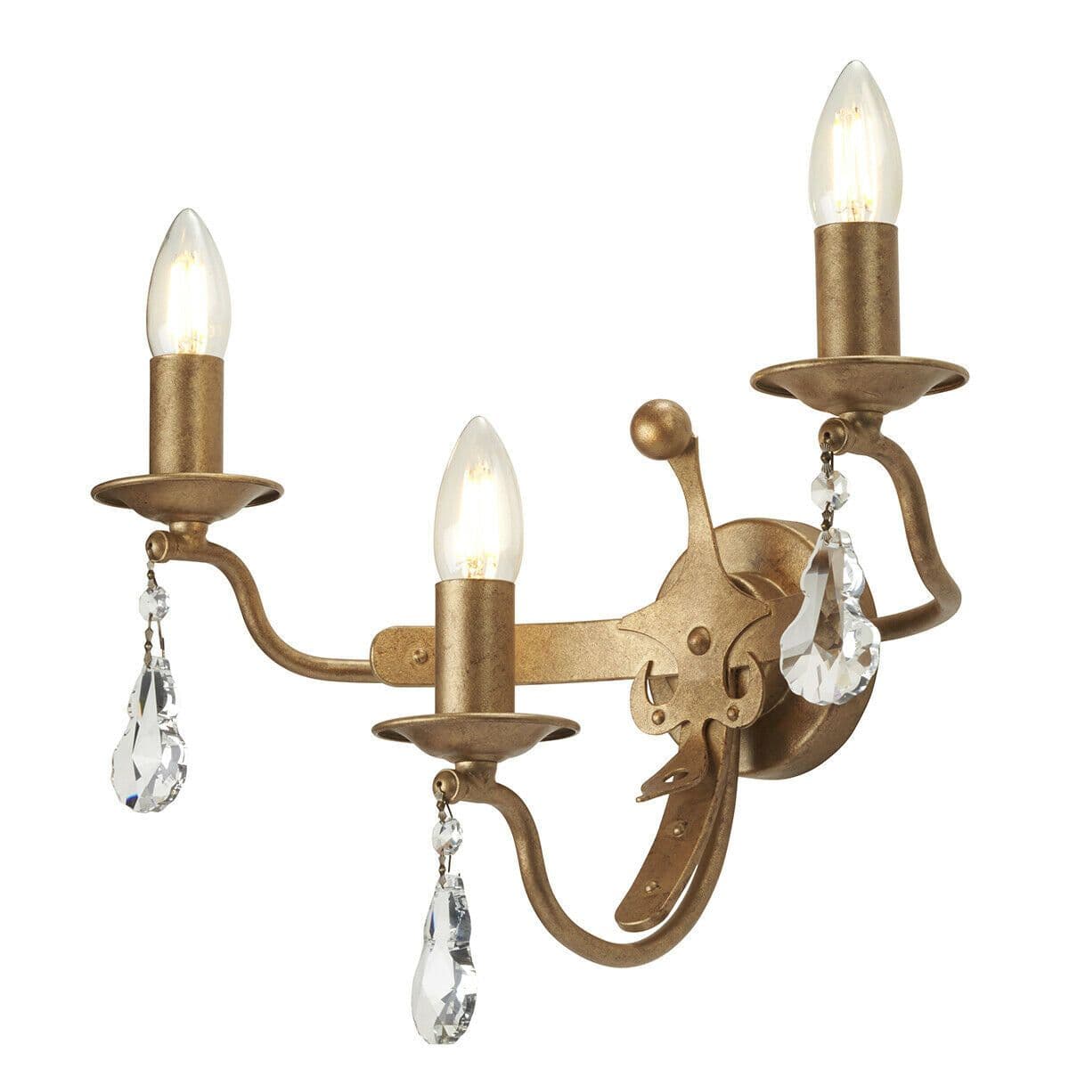 3 Bulb Luxury Wall Light Sconce Patina LED E14 60W Bulb