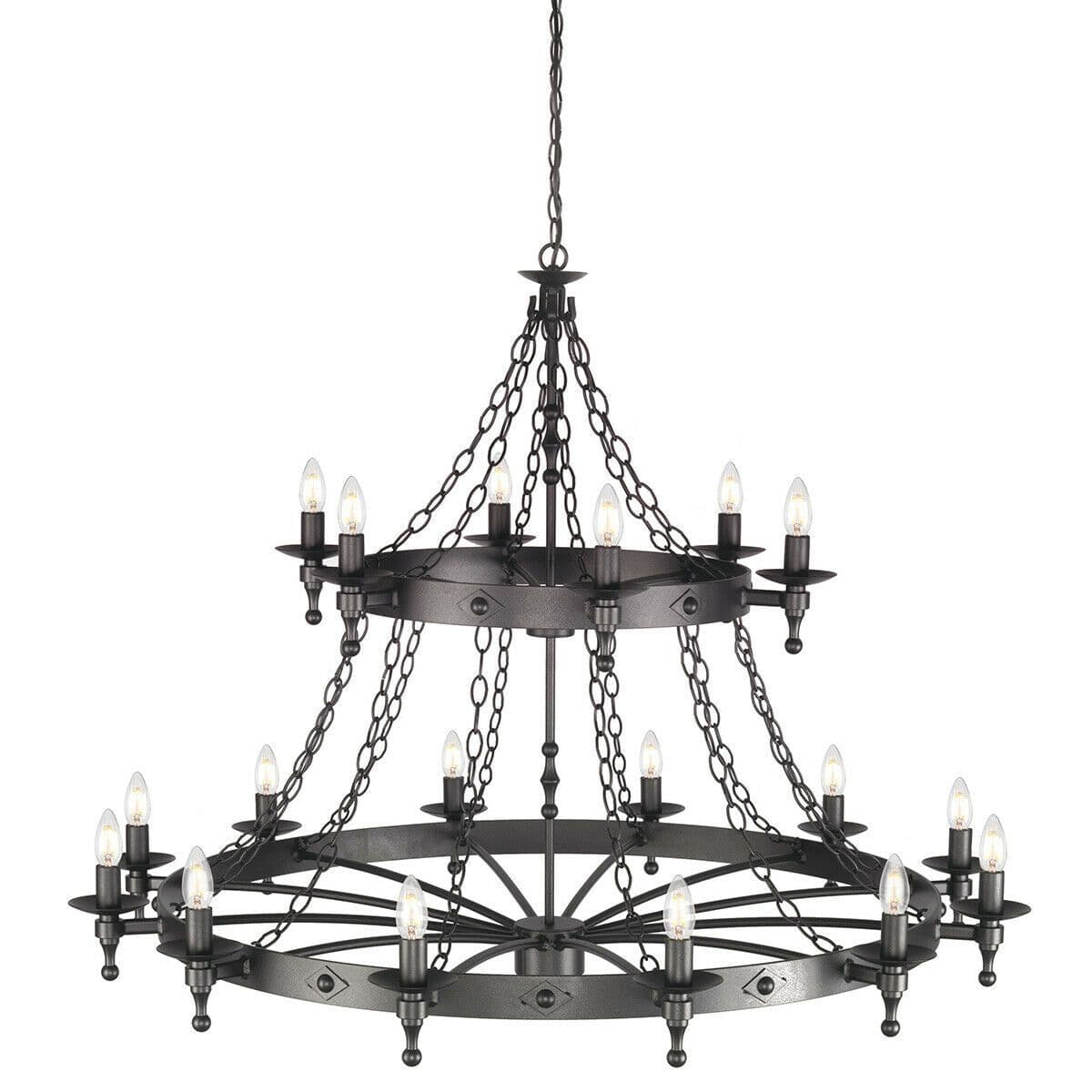 18 Bulb Chandelier 2 Tier Hand Crafted Graphite Finish LED E14 60W