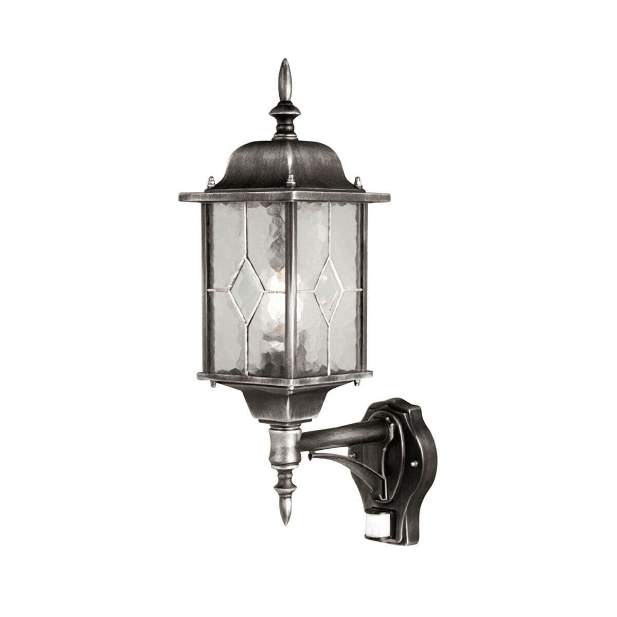 IP43 Wall Light Sconce Black Silver LED E27 100W Bulb Outside External d02601