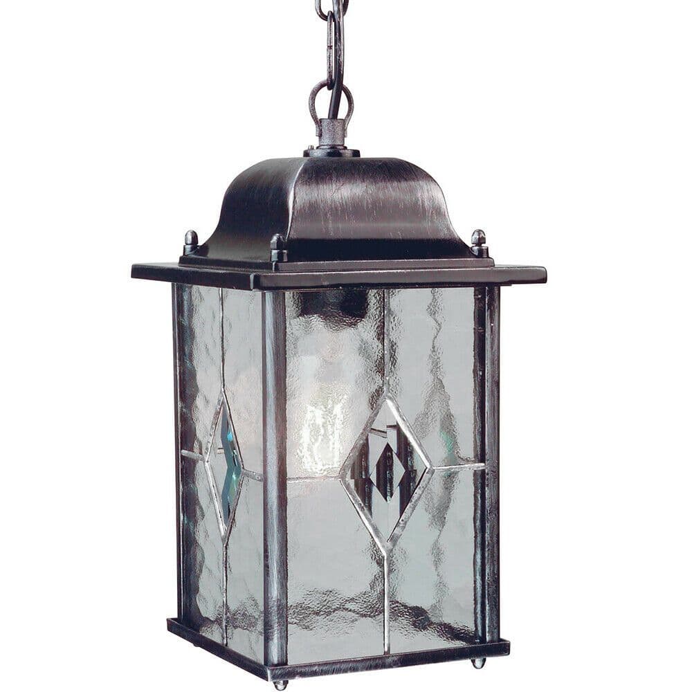 IP43 Hanging Chain Lantern Weatherproof Silver LED E27 100W