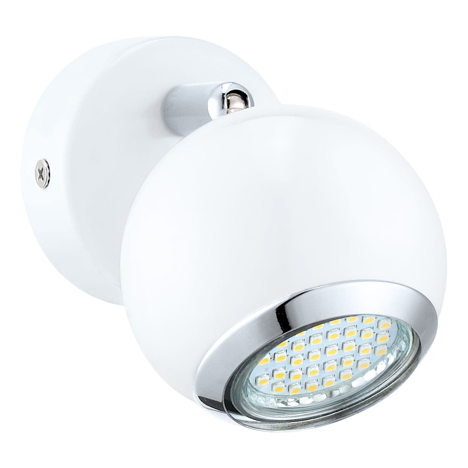 Wall Spot Light Round Bulbous Chrome Shade Bulb GU10 1x3W Included