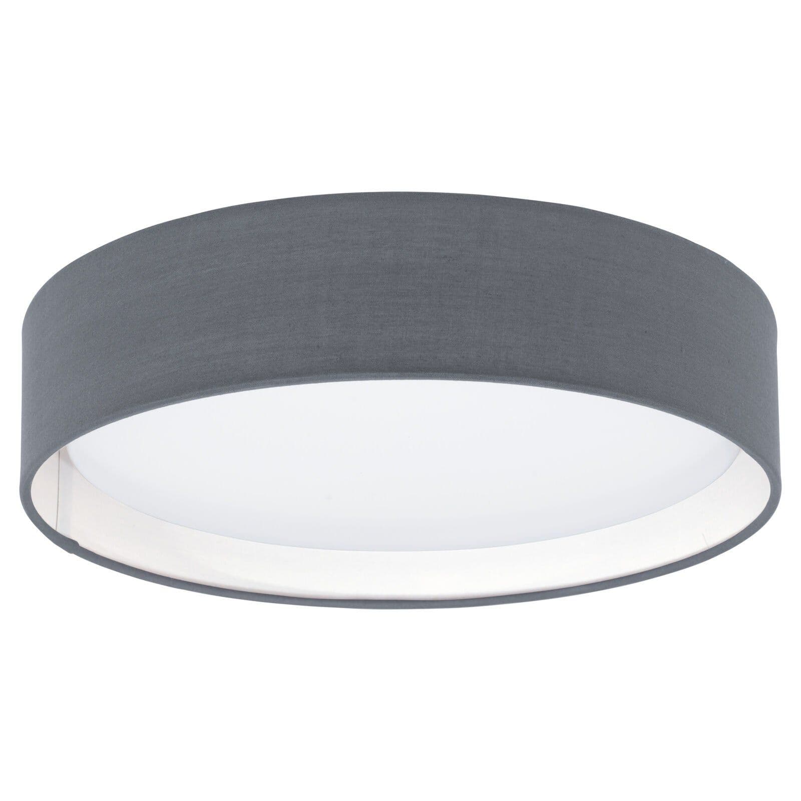 Flush Ceiling Light Steel Shade Grey & Plastic Bulb LED 11W